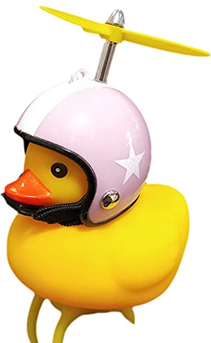 KRAISS Duck Bell - Gummi Gelbe Ente Auto Ornamente - Squeeze Duck Fahrradhupen und Fahrrad Licht Dekor für Motorrad, Fahrrad Zubehör, Radfahren, Ente Spielzeug