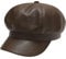 ZLYC Unisex PU Leder Ballonmütze Schirmmütze Retro Klassisch Achteck Kappe Winter Baskenmützen(Coffee)
