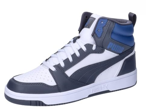 PUMA Unisex Rebound v6 Sneaker, White-Galactic Gray-Clyde Royal, 38.5 EU