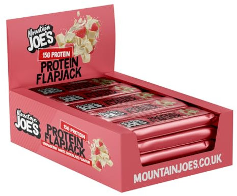 Mountain Joe's Protein Flapjack (16x60g) Chocolat blanc à la fraise