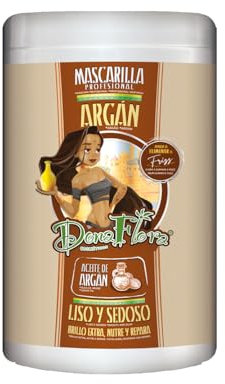 Mascarilla Liso y Sedoso con Argán Dona Flora – Hidratación y Nutrición Intensiva – Cabello Suave, Brillante y Sin Frizz – Sin Sulfatos ni Parabenos – Tratamiento Capilar Profesional – 1 kg