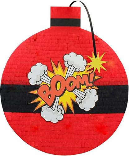 MagicPinatas Pinata Bombe – Boom-Pinata für Jungen zum Geburtstag – Befüllbare Piñata mit Süßigkeiten & Spielzeug – Geschenkfertig in Zellophan verpackt – Lustige Partydeko für Kinder & Erwachsene