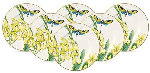 Villeroy & Boch Amazonia Anmut Brotteller ø 16 cm, 6er Set, Premium Bone Porzellan, Bunt