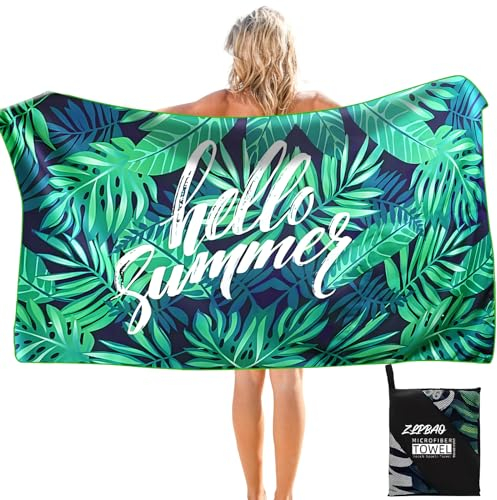 ZLPBAO Strandtuch Mikrofaser Handtuch Badetuch - Groß 160x80cm Strandtücher Schnelltrocknend Strandhandtuch, Kompakt Schnelltrocknend Sporthandtuch für Sport Travel Yoga Camping Beach Gym