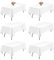 6 Packung Weiß Polyester Tischdecken,153 x 260 cm rechteckige Tischdecke, waschbar und wiederverwendbar, Flecken- und knitterfest, für Hochzeit, Party, Bankett, Camping, Restaurant, Dekoration