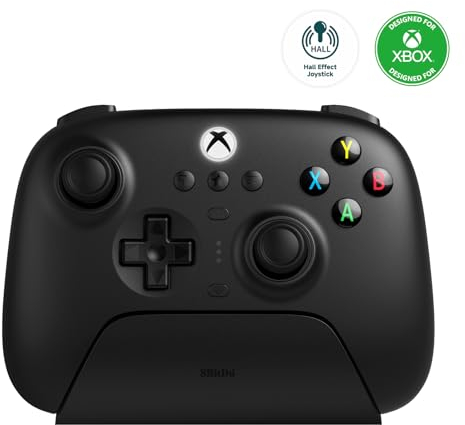 8Bitdo Ultimate 3-mode Controller for Xbox, Hall Effect Joysticks, Compatible with Xbox Series X|S, Xbox One, Windows, and Android - Officially Licensed (Black)