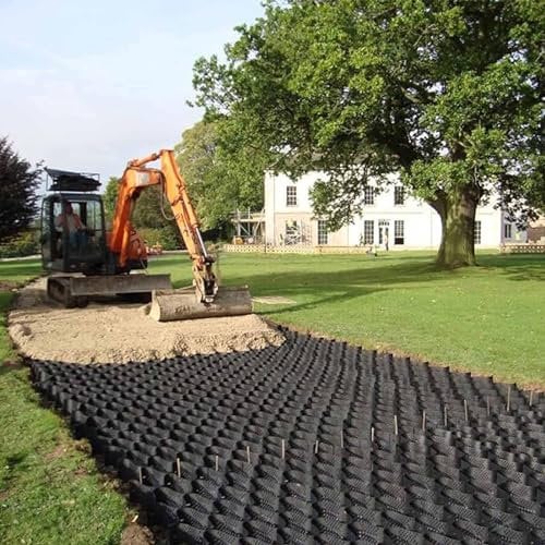 RTOWERM Rasengitter Geogitter 2-Zoll-Geocell-Bodengitter, HDPE-Geo-Gitter, Kiesgitter, Geogitter-Auffahrt, durchlässiges Pflastersystem, Bodenstabilisierungsgitter, durchlässige Geocell-Pflaster for d