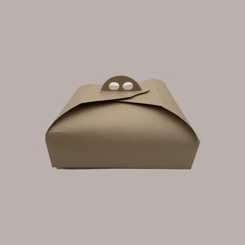 Lucgel Scatola Porta Torta Carta Avana Ecolife - 10 pezzi - (27x27H7cm)