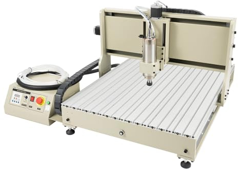 CNC Graviermaschine 6090 CNC Fräsmaschine Metall, Fräsmaschinen CNC Router, Fräse Bausatz 1500W Aluminium Motor 24000rpm 41x28inch Arbeitsbereich MACH3 Software (6090 Graviermaschine)