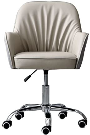 Schreibtischstuhl für das Home Office, höhenverstellbar, 360 ° drehbar, Computerstuhl mit Ledersitz, ergonomischer Schreibtischstuhl für Erwachsene, Blau, Grau