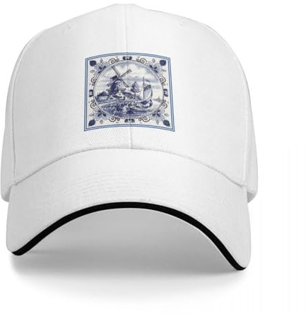 Basecap Dutch Blue Delft: Vintage Windmill Print Cap Baseball Cap Gentleman Hut Elegante Damen Hüte Herren