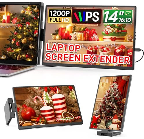 Dopesplay Moniteur pour Ordinateur Portable, 14 1200P FHD Double Extension D'écran pour Ordinateur Portable, pour Mac, Wins, Chrome, Android, Dex, avec HDMI/USB-A/USB-C, pour Ordinateurs de 14-17