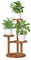 Bamworld 3 Tier Plant Stand Indoor, Corner Wood Plant Shelf for Multiple Plants, Small Tiered Round Flower Stand for Patio Garden Balcony Living Room Bedroom