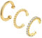FFWTPY 3 Paar Ohrringe Set 925 Silber Ear Cuff Set Helix Knorpel Creolen Ohrmanschette Ohne Ohrloch Wickelohrring 14K Vergoldete Ohrringe Ohrklemme für Damen Mädchen Herren