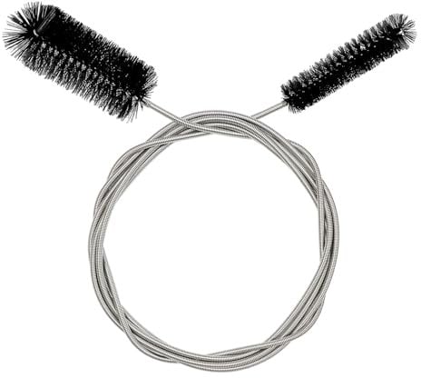 Redamancy 200cm Cepillo de Limpieza Flexible, Cepillo de limpieza flexible doble cabeza, Herramienta de Limpieza Delgada para Agujeros de Drenaje, Cepillo de Limpieza de tuberías, Color Negro
