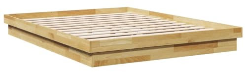 vidaXL Massivholzbett ohne Matratze 160x200 cm Eichenholz, Bettrahmen, Bett, Bett Massivholz, Schlafzimmermöbel, Bett Holz, Doppelbett, Holzbett