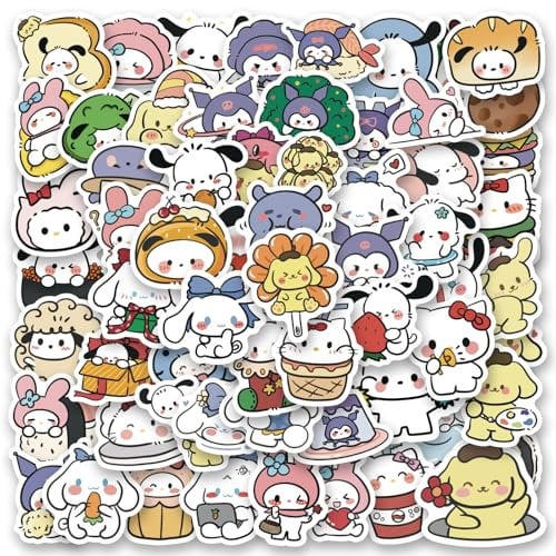 DAVBNM 100 Pcs Cute Stickers, Anime Stickers, Kawaii Stickerss, Scrapbook Stickerss, for Laptop, Cars, Phone, Water Bottle, Skateboard, Suitcase, Guitar, Pad