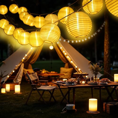 Guirnalda de Luces Solares para Exteriores, Resistente a la Intemperie, 8 m 40 LED, Blanco Cálido, IP65, 8 Modos, para Jardín, Balcón, Patio, Decoración de Fiestas, Duradera, Fácil de Instalar.
