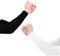 Yesimola Unisexe Manchon de Compression Bras 2 Paires, Anti UV Élastiques Manchettes Rafraîchissantes Noir et Blanc Couverture Manchon Tatouage pour Course à Pied Pêche Cyclisme (Manches plates)