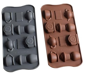 Silicone Moulds 2 Sets of Teapot Shape Silicone Chocolate Candy Baking DIY Crystal Epoxy Molds