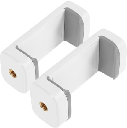 Kisangel 2pcs Phone Clip Attachment for Tripod Cell Phone Holder Clamp with Secure Grip for Horizontal and Vertical Use for Live Streaming Selfie and Photography Accessories