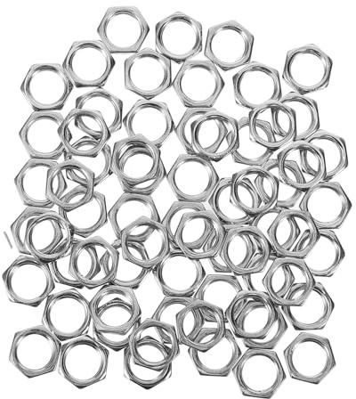 POPETPOP 100 piezas Tuercas Hexagonales de Acero para Iluminación Tuercas de Bloqueo Finas para Accesorios de Lámparas de Fijación Duraderas para Reparación y Montaje de Lámparas