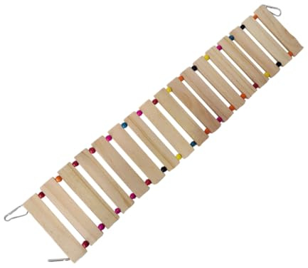 SHINEOFI Natural Wood Parrot Perch Swing Ladder Bird for Parrots and Poultry, 15x78cm Hanging Wooden Chicken Ladder for Beak Grinding and Cage Entertainment