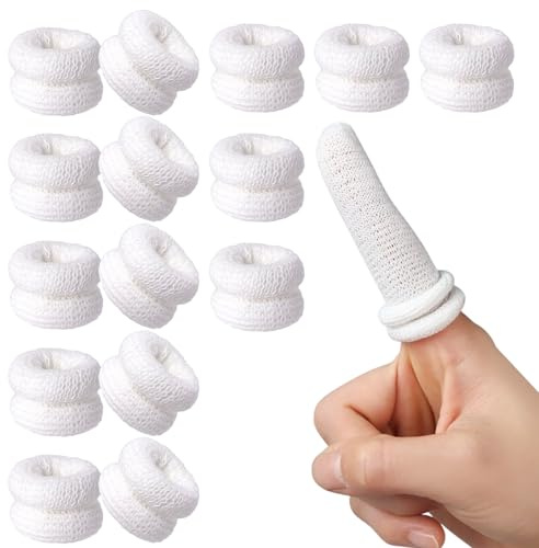 15 Pcs Finger Bandages Tubular, Bandages for Finger Tips, Fingers Cots for Wound Protection, Cut Resistant Fingertip Sleeve Protectors for Kitchen Sculpture Garden Work