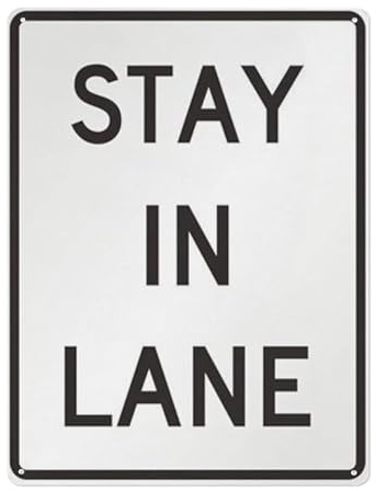 CBQZCHWDKT Man Cave Sign Metal Tin Sign Stay in Lane Road Inspired Wall Decor for Garage Bar Basement Indoor Outdoor Use 8 X 12 in