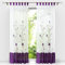 HongYa 1 Stück Voile Gardine Schal mit Schlaufen Transparenter Vorhang Bestickter Schlaufenschal H/B 245/140 cm Violett