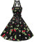Timormode Sexy Robe Rétro Vintage Femme Année 40 50 60 Robe de Cocktail Rockabilly Décolleté 10212Cherry1 XL