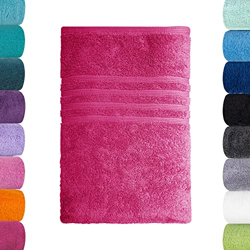 Lavea® Badetuch 100x150 cm – Rhabarber | 100% Baumwolle – Großes Duschtuch, saugstark, weich und hautfreundlich, Frottierserie Bali, waschbar und strapazierfähig