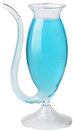 iSpchen Verre à vin, à whisky, verre à vin transparent créatif, tasse à cocktail, tasse à vin avec paille en verre intégrée pour anniversaire, mariage, vacances