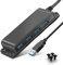 Hub USB 3.0, 4 Puertos USB Hub de Datos USB de 5 Gbps con Cable Extendido de 100CM Compatible para HDD móvil y más, fijo con gancho y bucle y tornillo
