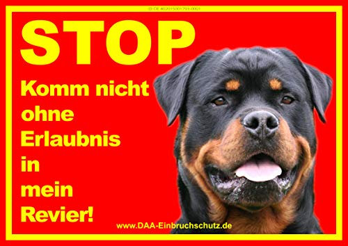 Generisch Aufkleber Wachhund Rottweiler | Mein Revier | Hundeschild | Hier wache ich
