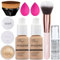 PHOERA Foundation,PHOERA Primer, PHOERA Puder,Concealer Cover Flüssigmatt Full Coverage, Make Up Foundation Pinsel and Puder Pinsel, Make up Schwamm Set (2 PCS 104# Buff Beige)