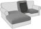 Sofa Sitzkissenbezug, Samt Stretch Bezug für Sofa Sitzkissen, Elastische Couchüberzüge, Sofasitzbezug Schonbezug Ersatz für einzelne Kissen (Großer 2-Sitzer,Dunkelgrau)