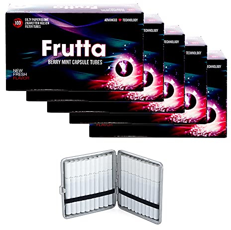 Frutta Click Hülsen mit Geschmack - Beeren Minze (Berry Mint) - 500 Hülsen inkl. gratis Etui
