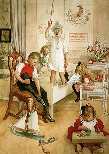 Kunstkarte Carl Larsson Am Morgen des Weihnachtstages