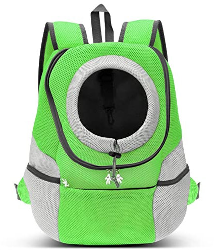 ALLSOPETS Zaino Porta Cane Zaino per Cani Zaini da Moto Regolabili per Piccoli Cani Gatti Portatile e Confortevole Marsupio per Cani per Bicicletta Escursioni Campeggio (Verde Muschio, M)