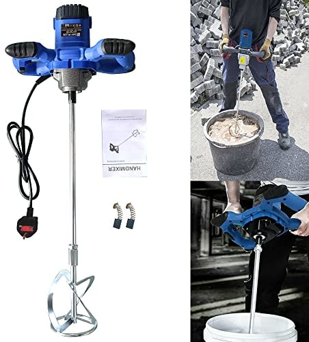 Electric Paddle Mixer to Mix Motar, Plaster, Cement, Concrete, Paint, Resin, Adhesives - 2600W, Portable Drill Mixer, M14 Mixing Rod, 120mm Diameter Stirrer, Adjustable 6 Speed