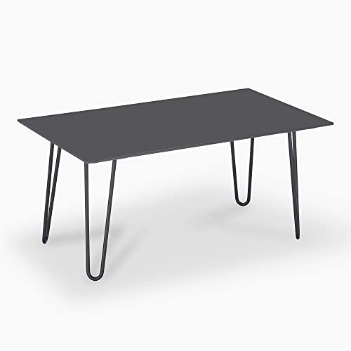janEven FlairLine Couchtisch Beistelltisch – Design Sofatisch modern, Wohnzimmer Tisch Hairpin skandinavisch, Made in Gemany (Anthrazit, 50 x 90 cm)