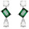 Swarovski Mesmera Drop-Ohrhänger, Grüne und Rhodinierte Hängeohrringe mit Strahlenden Swarovski Kristallen