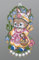 Plauener Spitze Fensterbild Hasenmädchen mit Glockenblumen (Bx H) 17cm * 31cm Mehrfarbig Fensterdekoration Fensterschmuck