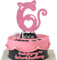1 Stück Katze 6th Tortendeko Sechs Geburtstag Kuchen Deko Glitzer Niedliches Kätzchen Cake Topper für Katze Thema Baby Dusche Kinder 6 Jahre alt Geburtstag Hochzeit Party Kuchen Dekorationen Rosa