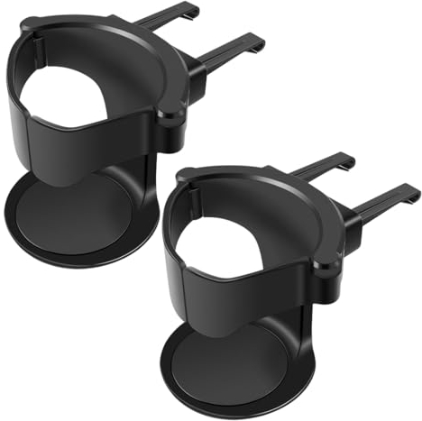 JTKREW Portabicchieri Auto, Portabevande 2 Pezzi, Portabevande Regolabile, per Tazze Thermos, Tazze da caffè, Auto Portabottiglie, Lattine per Bevande. (Nero)