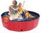 Piscina per cani pieghevole, piscina per bambini da 200cm con plastica dura, vasca per cani antiscivolo per cortile all'aperto (blu) (rosso)