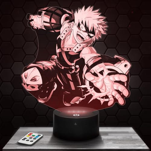 Lampephoto.fr LED-Nachttischlampe Katsuki Bakugo, Geschenkidee für Teenager, Katsuki Bakugo Manga-Zubehör, Anime-Zimmer für Jungen, Dekoration für das Büro, geschenkidee für teenager Weihnachten TOP