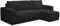 VENASI MÖBEL Ecksofa mit Schlaffunktion und Bettkasten Cord-Stofff, Luna L-Form Schlafsofa Eckcouch Sofa (Schwarz)