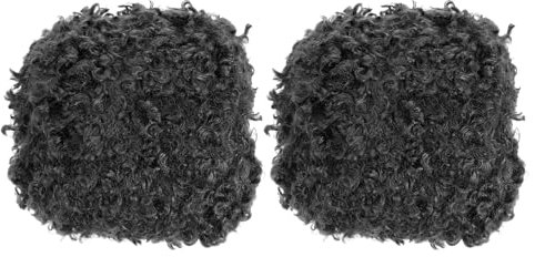 PATIKIL 33yds Filato Soffice, 2 Gomitoli Filato Peloso Filato Finto Pelliccia Uncinetto Morbido Poliestere Peluche Pelliccia Ciglia per Coperta Maglia Tappeto Maglione Sciarpa, Nero